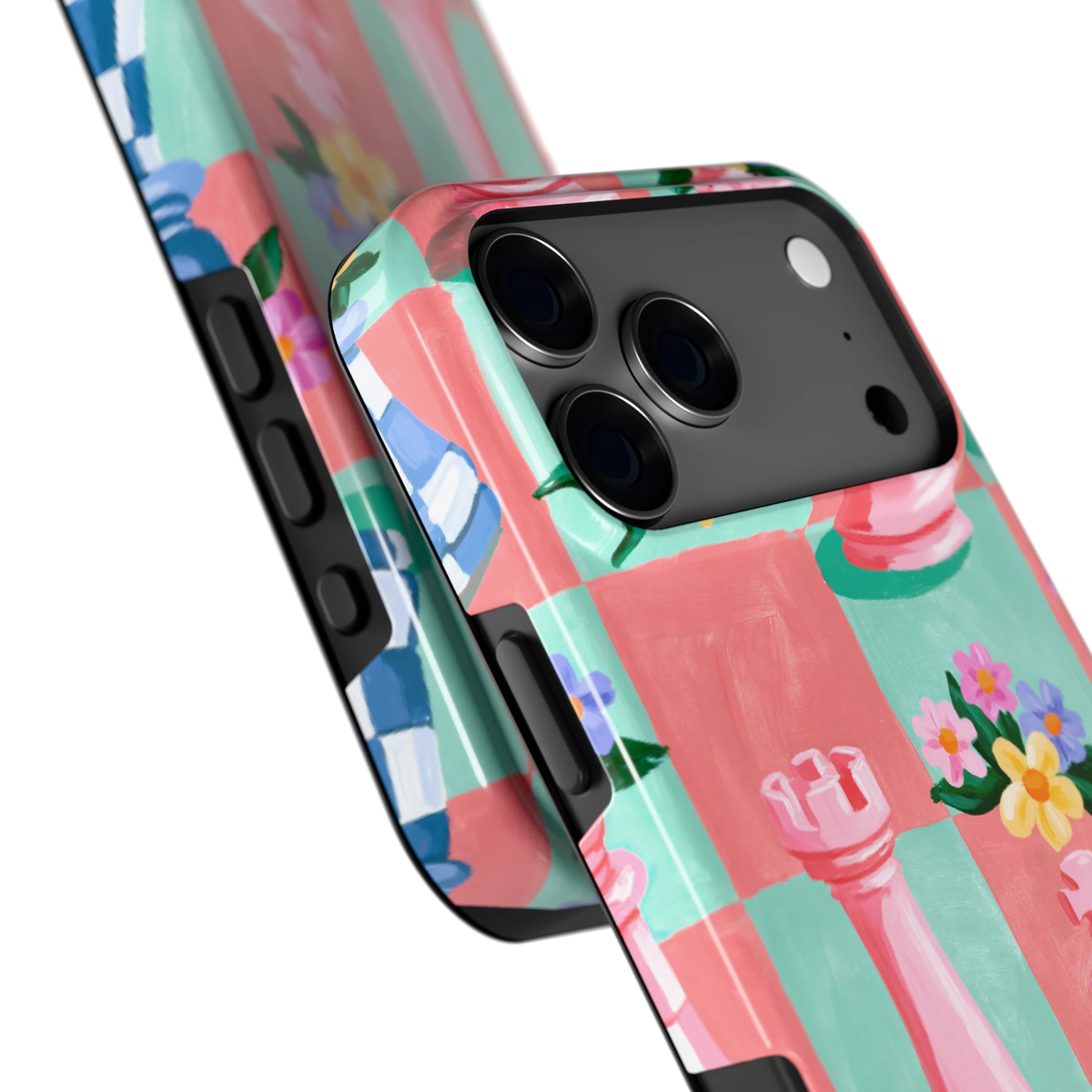 Bloeiend Schaakbord hoesje voor iPhone 17 Pro Max, close-up
