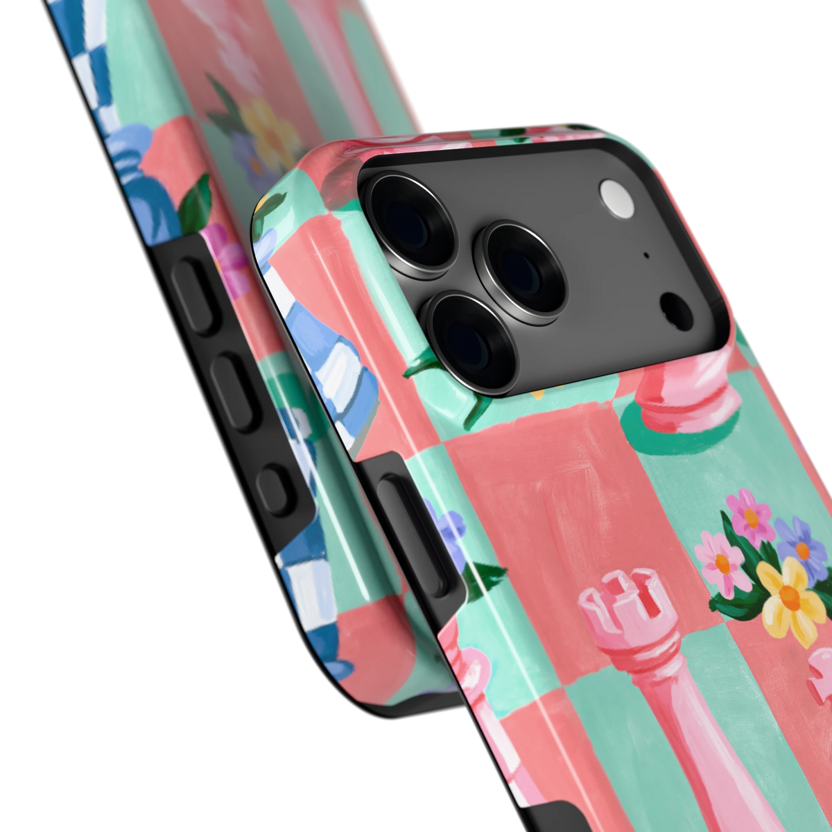 Bloeiend Schaakbord hoesje voor iPhone 18 Pro Max, close-up