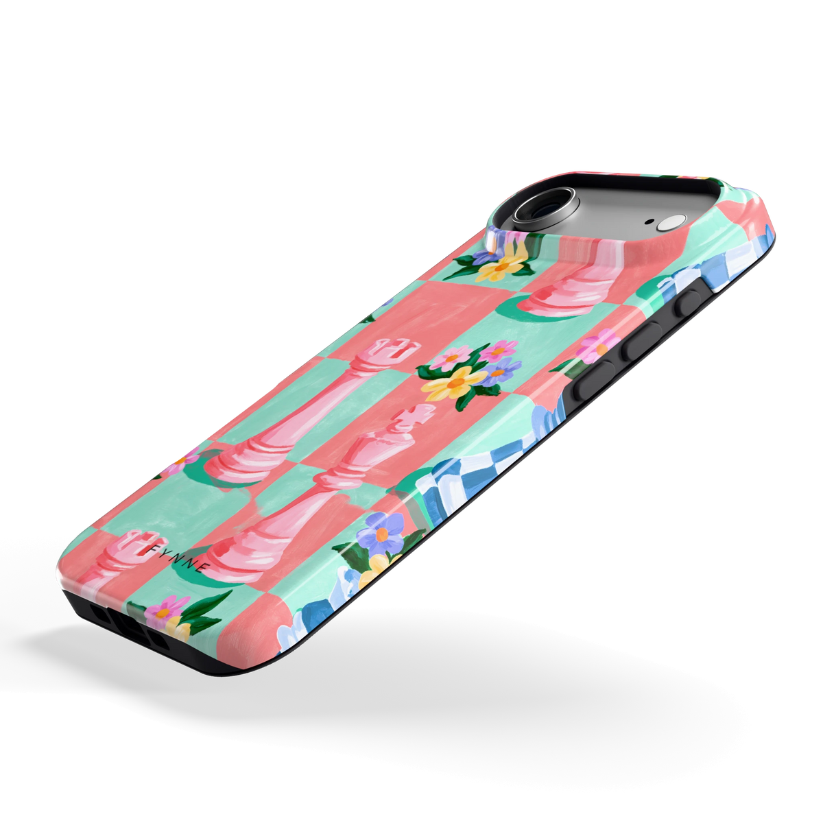 Bloeiend Schaakbord hoesje voor iPhone Air, schuin