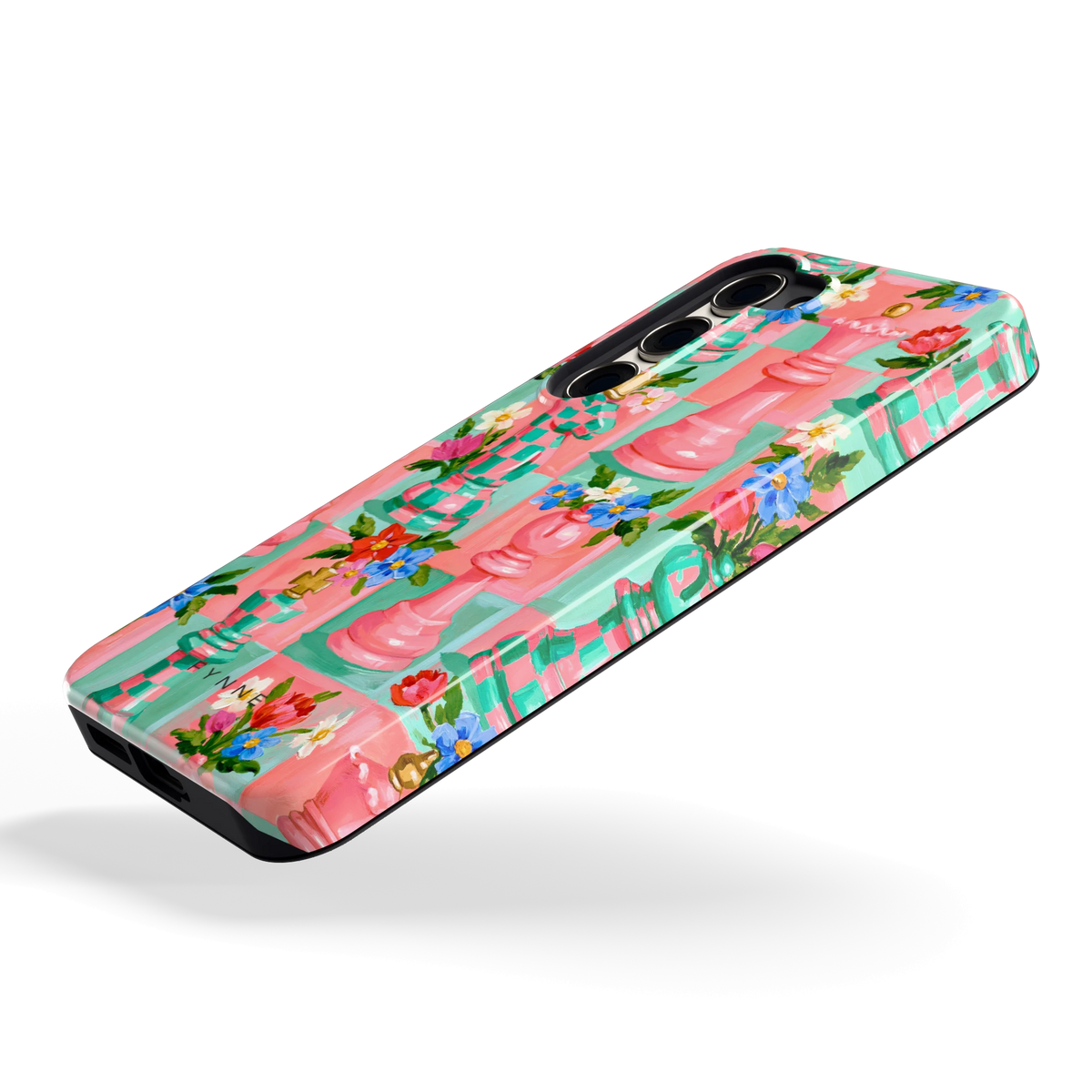 Bloeiend Schaakspel hoesje voor Galaxy S23, schuin