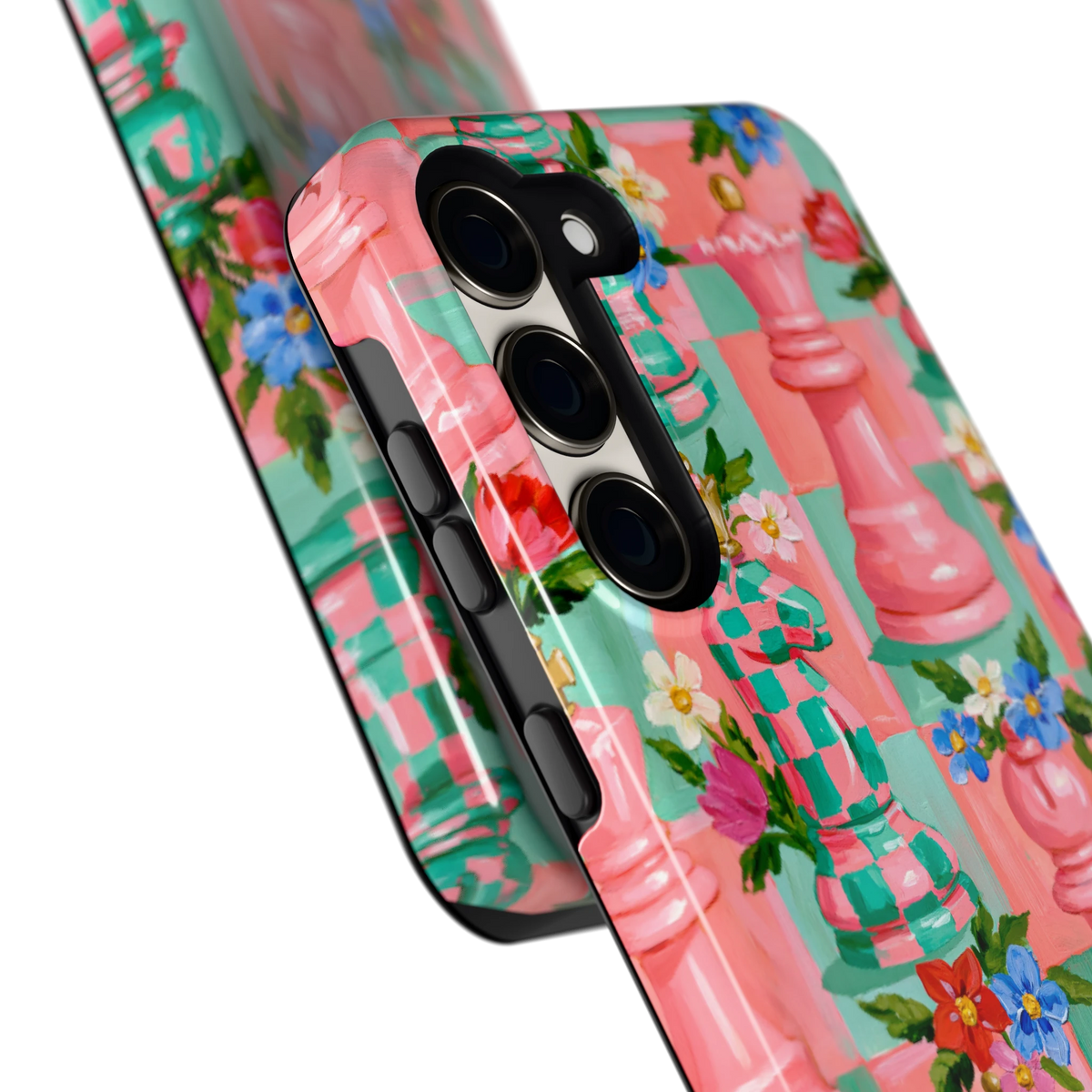 Bloeiend Schaakspel hoesje voor Galaxy S23, close-up