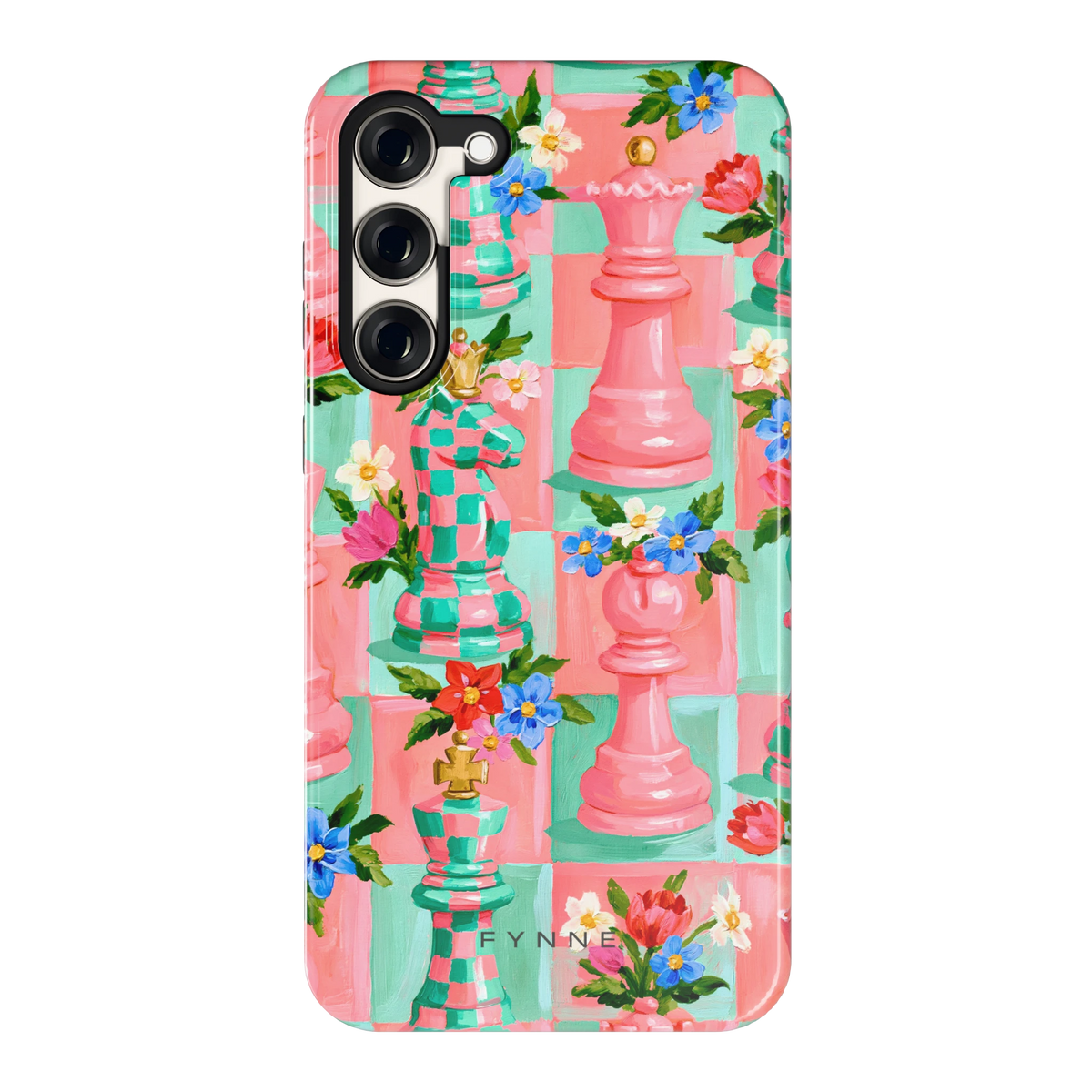 Bloeiend Schaakspel hoesje voor Galaxy S23+, achterkant