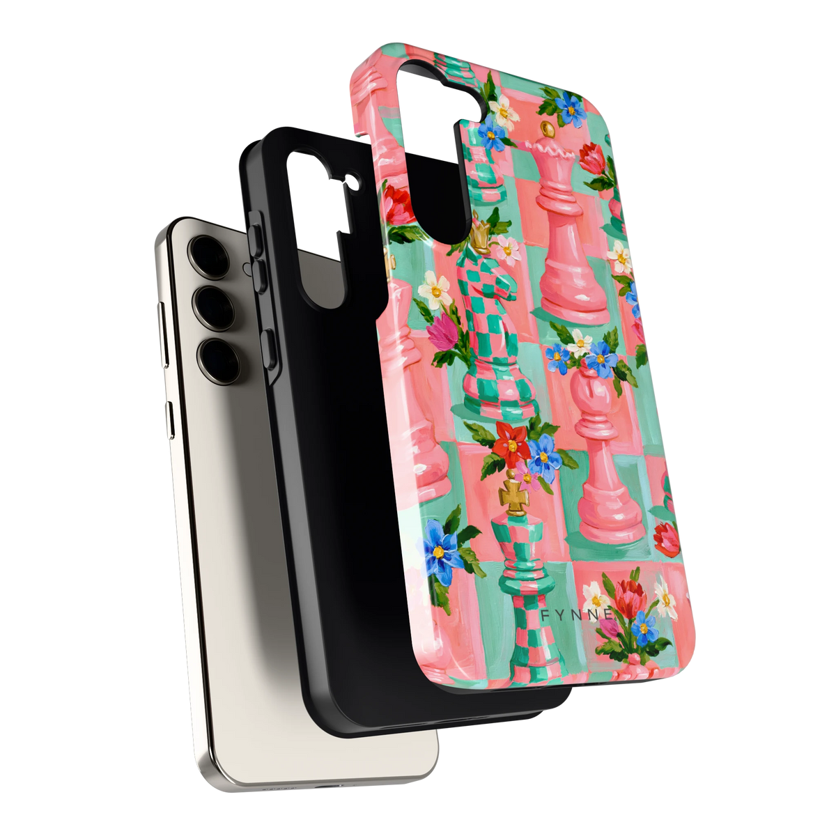 Bloeiend Schaakspel hoesje voor Galaxy S23+, los van de telefoon