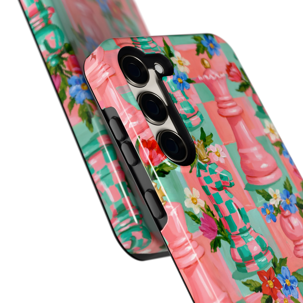 Bloeiend Schaakspel hoesje voor Galaxy S23+, close-up