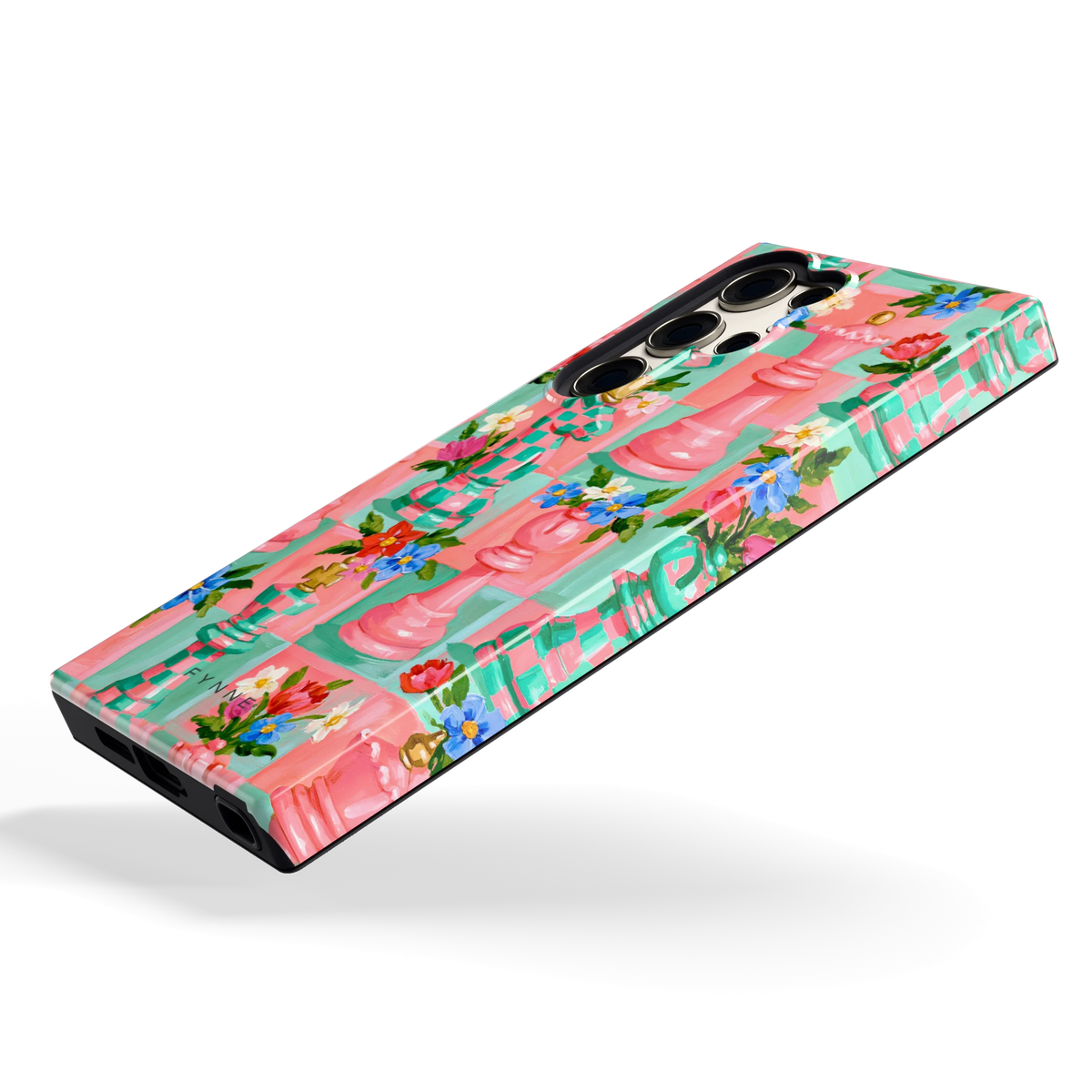 Bloeiend Schaakspel hoesje voor Galaxy S23 Ultra, schuin