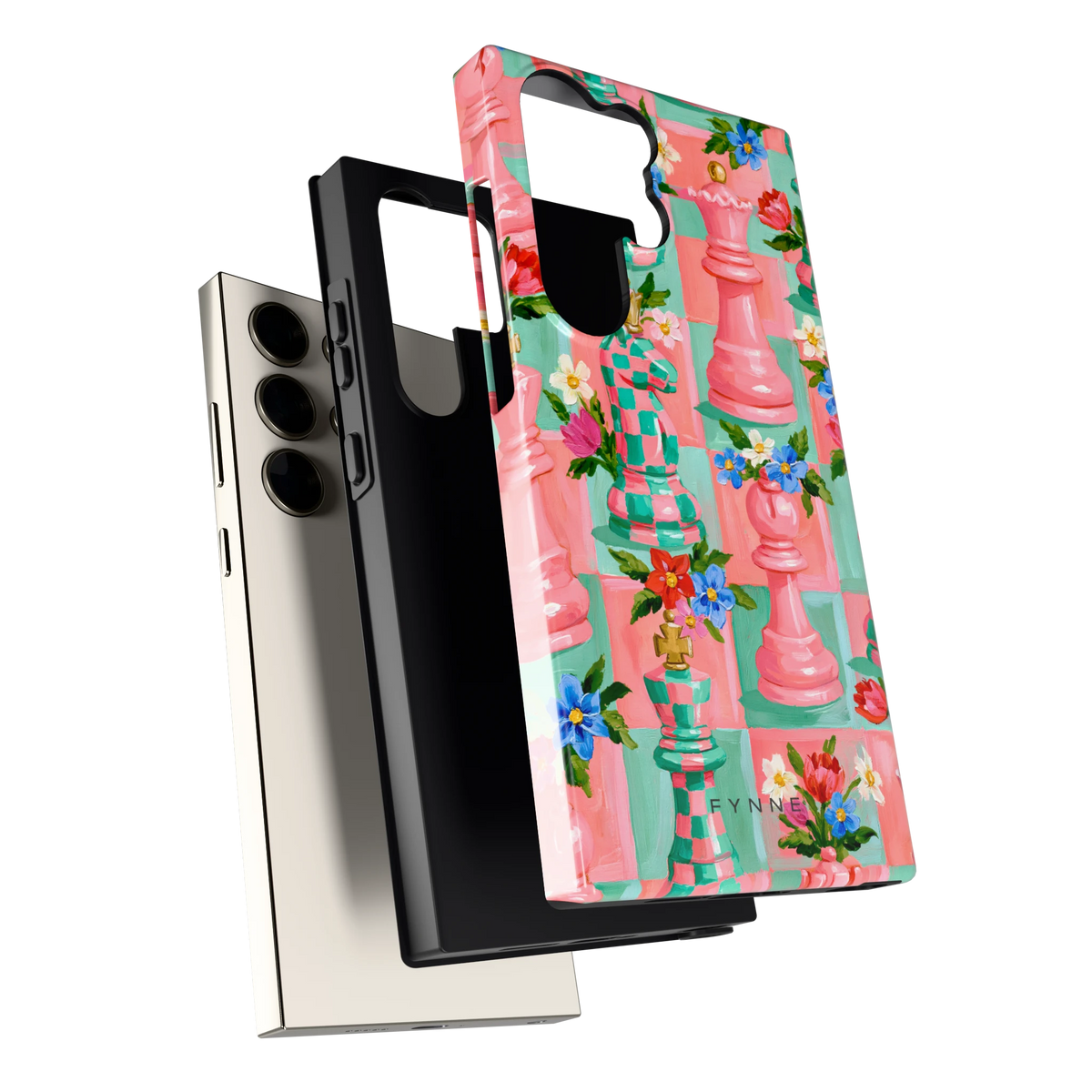 Bloeiend Schaakspel hoesje voor Galaxy S23 Ultra, los van de telefoon