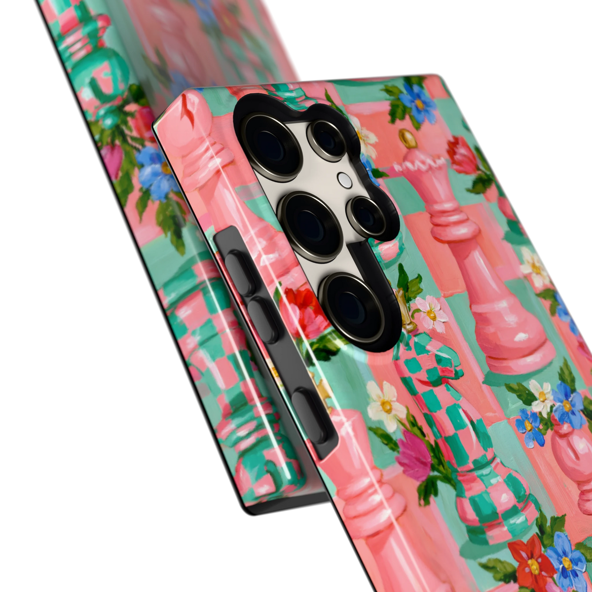 Bloeiend Schaakspel hoesje voor Galaxy S23 Ultra, close-up