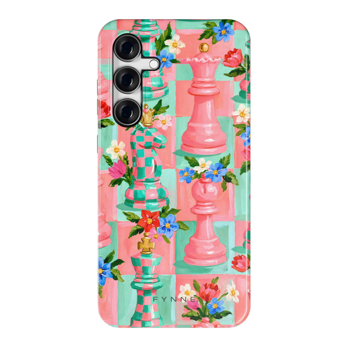 Bloeiend Schaakspel hoesje voor Galaxy S24 FE, achterkant
