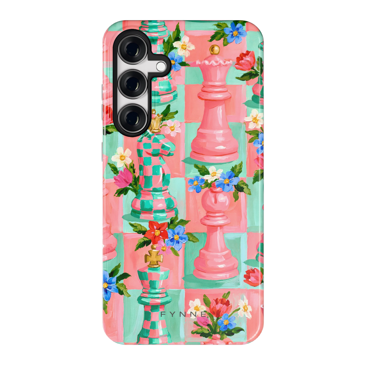 Bloeiend Schaakspel hoesje voor Galaxy S24+, achterkant