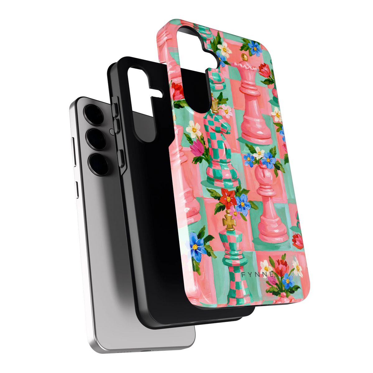 Bloeiend Schaakspel hoesje voor Galaxy S24+, los van de telefoon