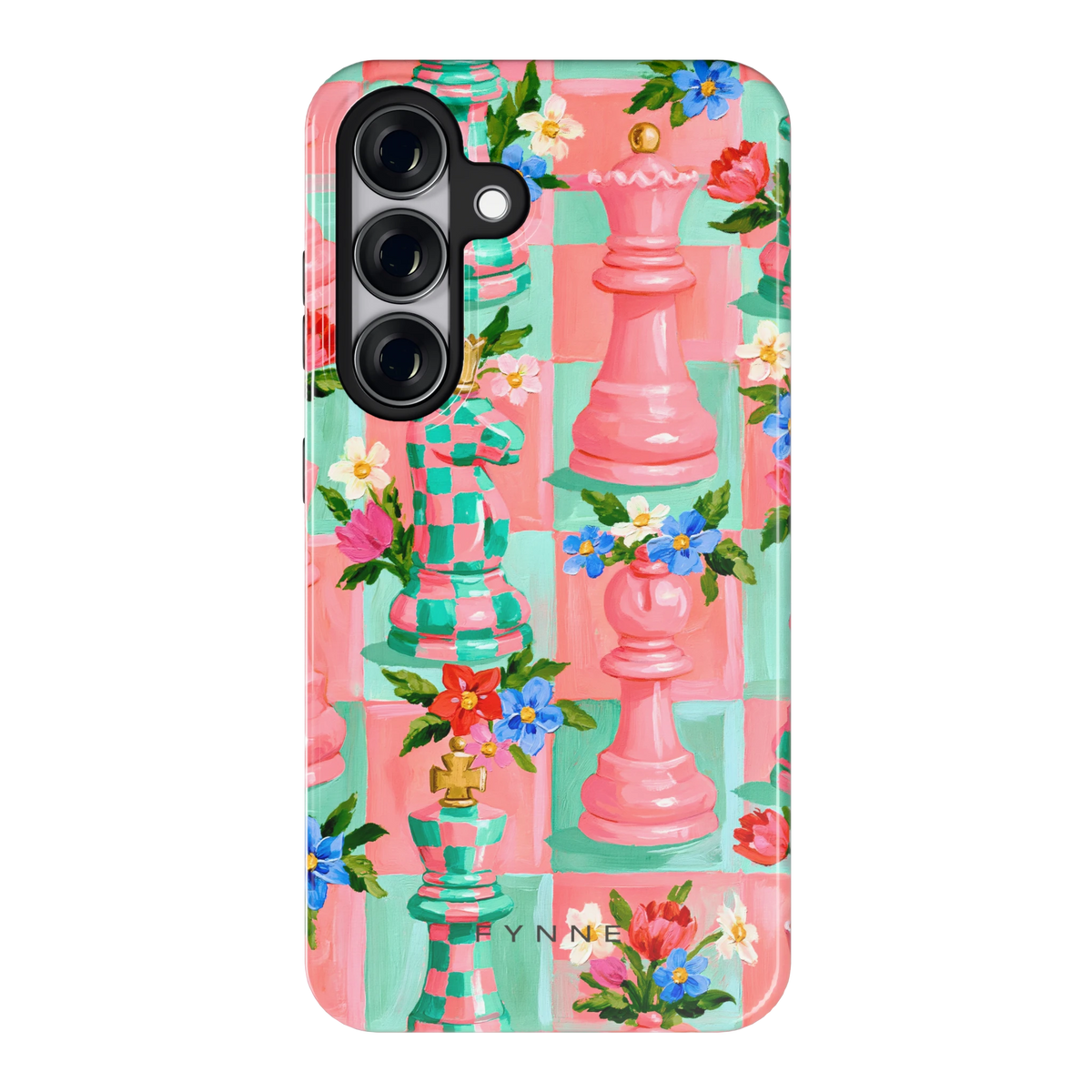 Bloeiend Schaakspel hoesje voor Galaxy S25, achterkant