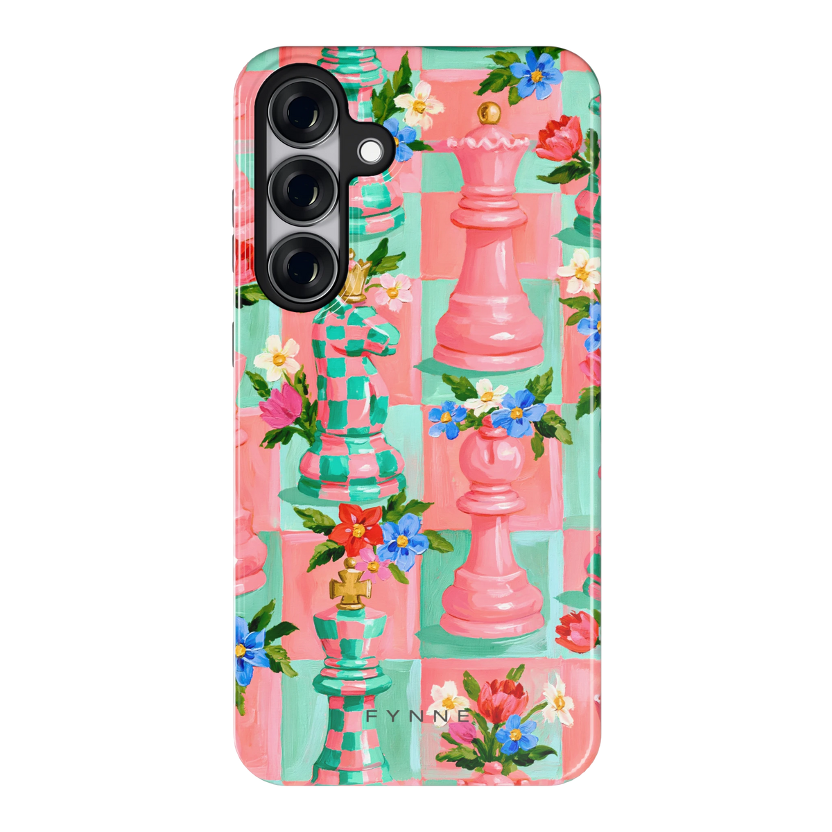 Bloeiend Schaakspel hoesje voor Galaxy S25+, achterkant