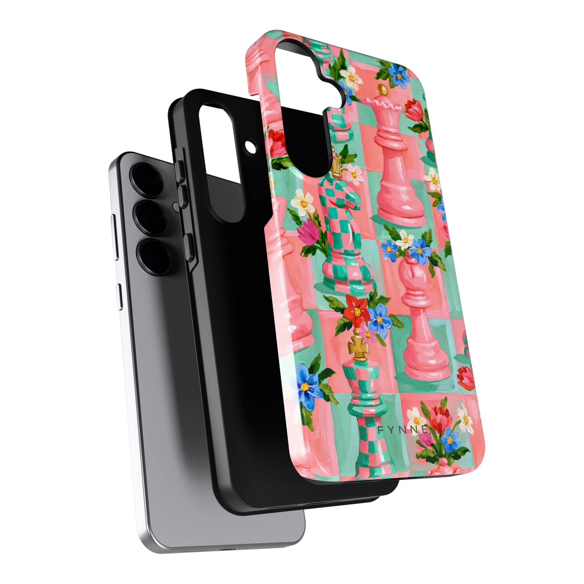 Bloeiend Schaakspel hoesje voor Galaxy S25+, los van de telefoon