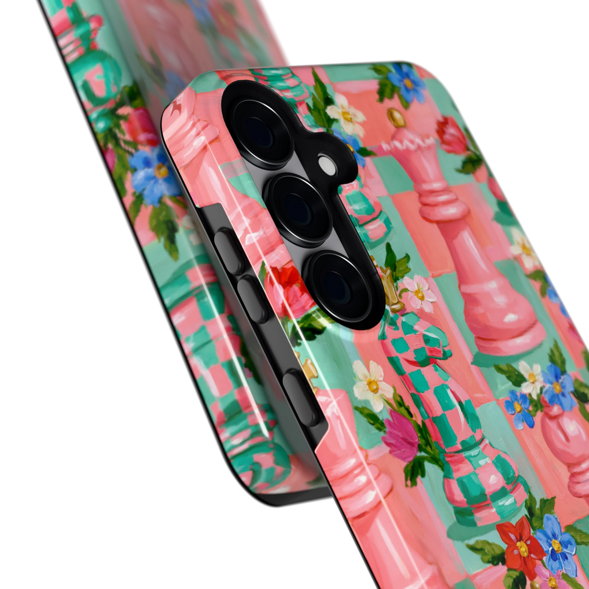 Bloeiend Schaakspel hoesje voor Galaxy S25+, close-up