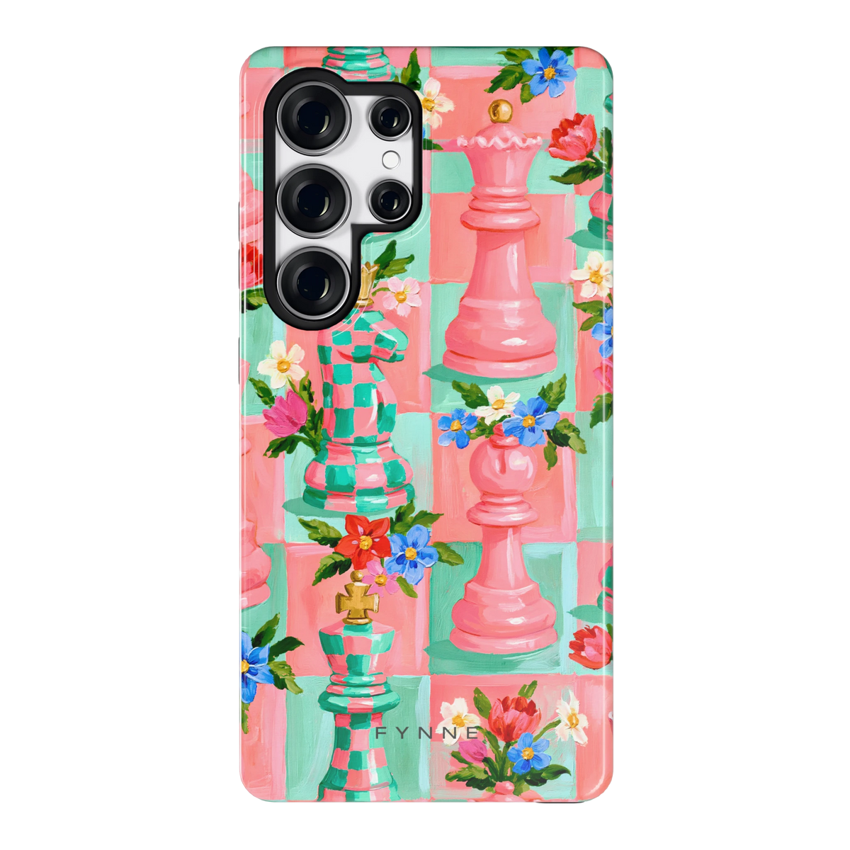 Bloeiend Schaakspel hoesje voor Galaxy S25 Ultra, achterkant