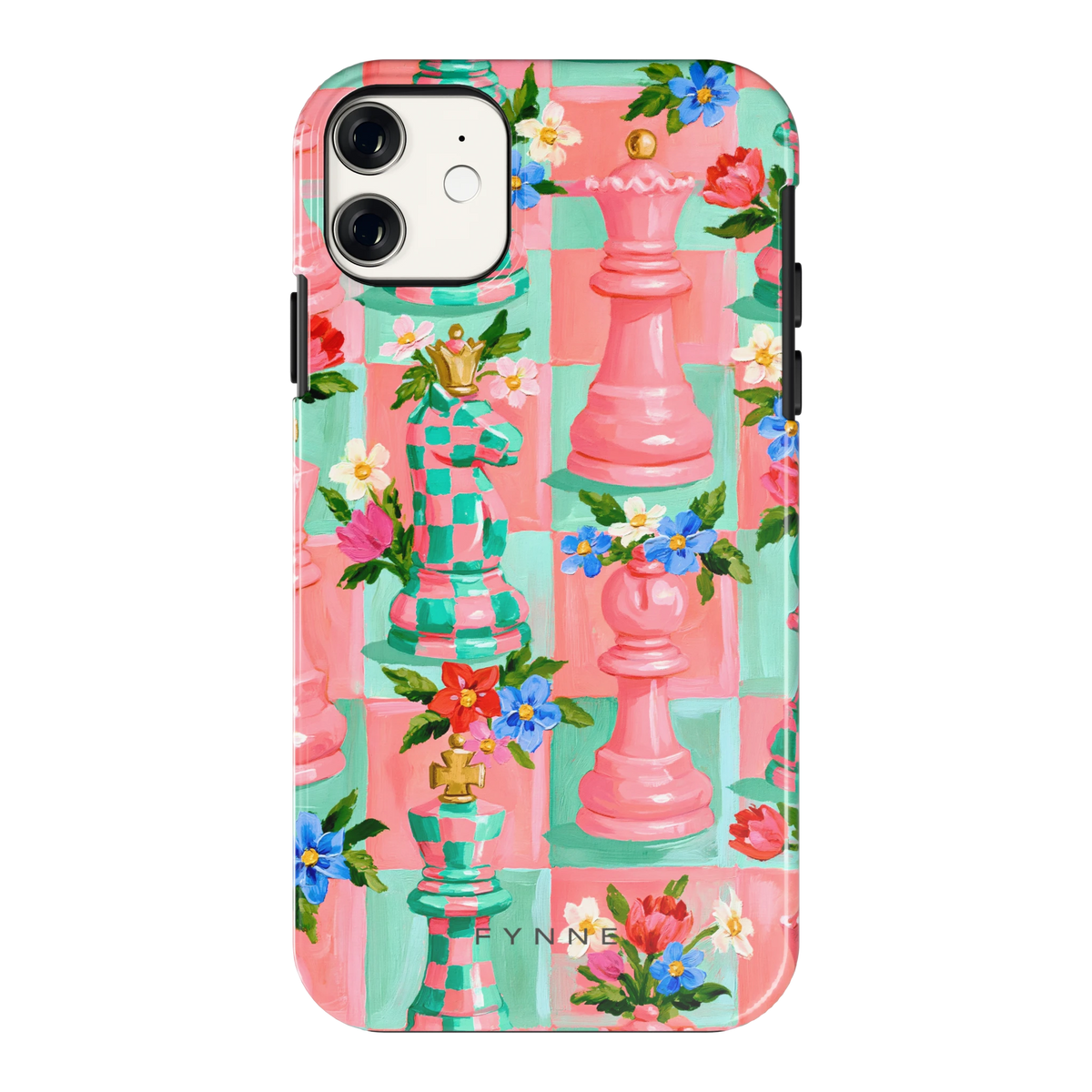 Bloeiend Schaakspel hoesje voor iPhone 11, achterkant
