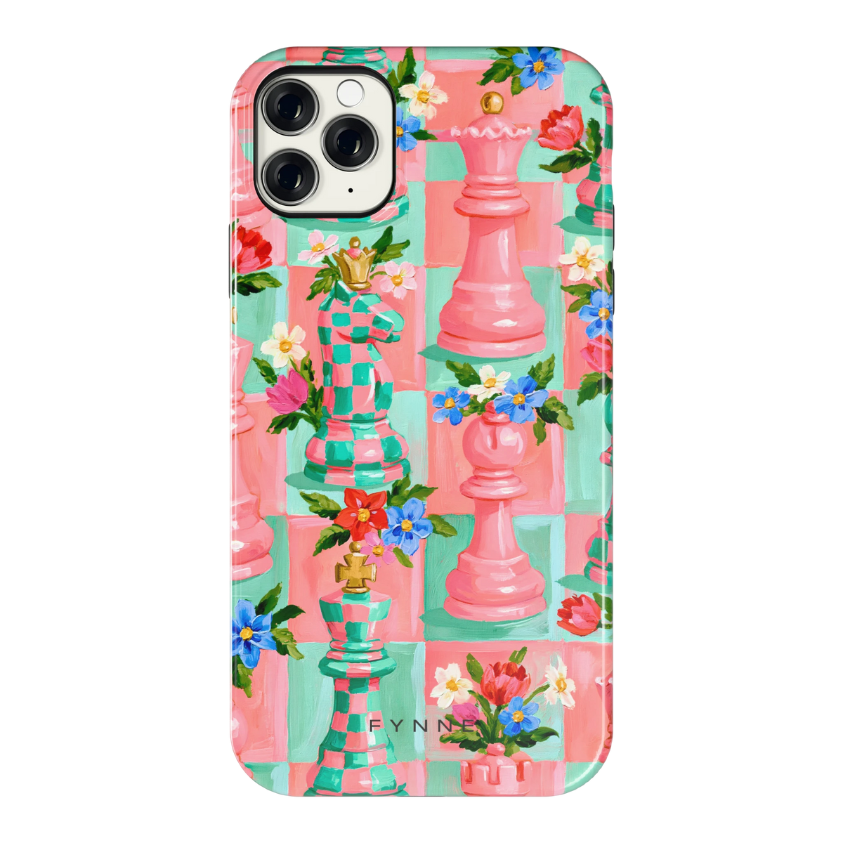 Bloeiend Schaakspel hoesje voor iPhone 11 Pro Max, achterkant