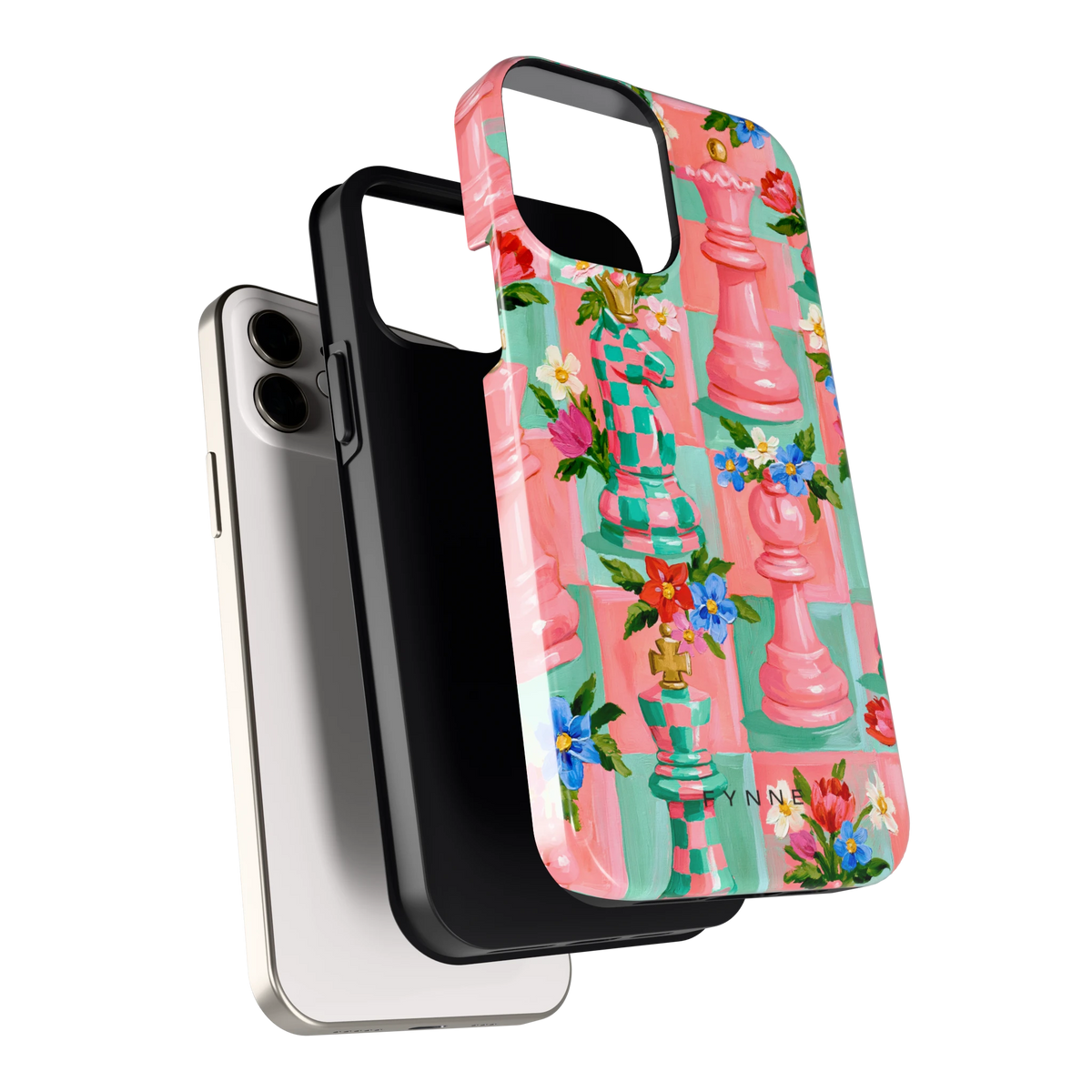 Bloeiend Schaakspel hoesje voor iPhone 12, los van de telefoon