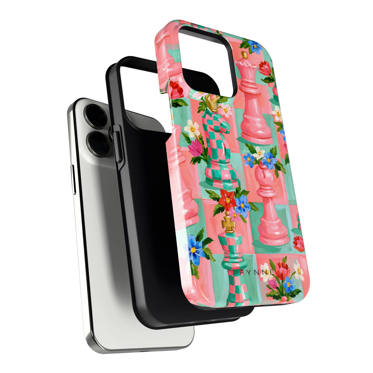 Bloeiend Schaakspel hoesje voor iPhone 13 Pro, los van de telefoon