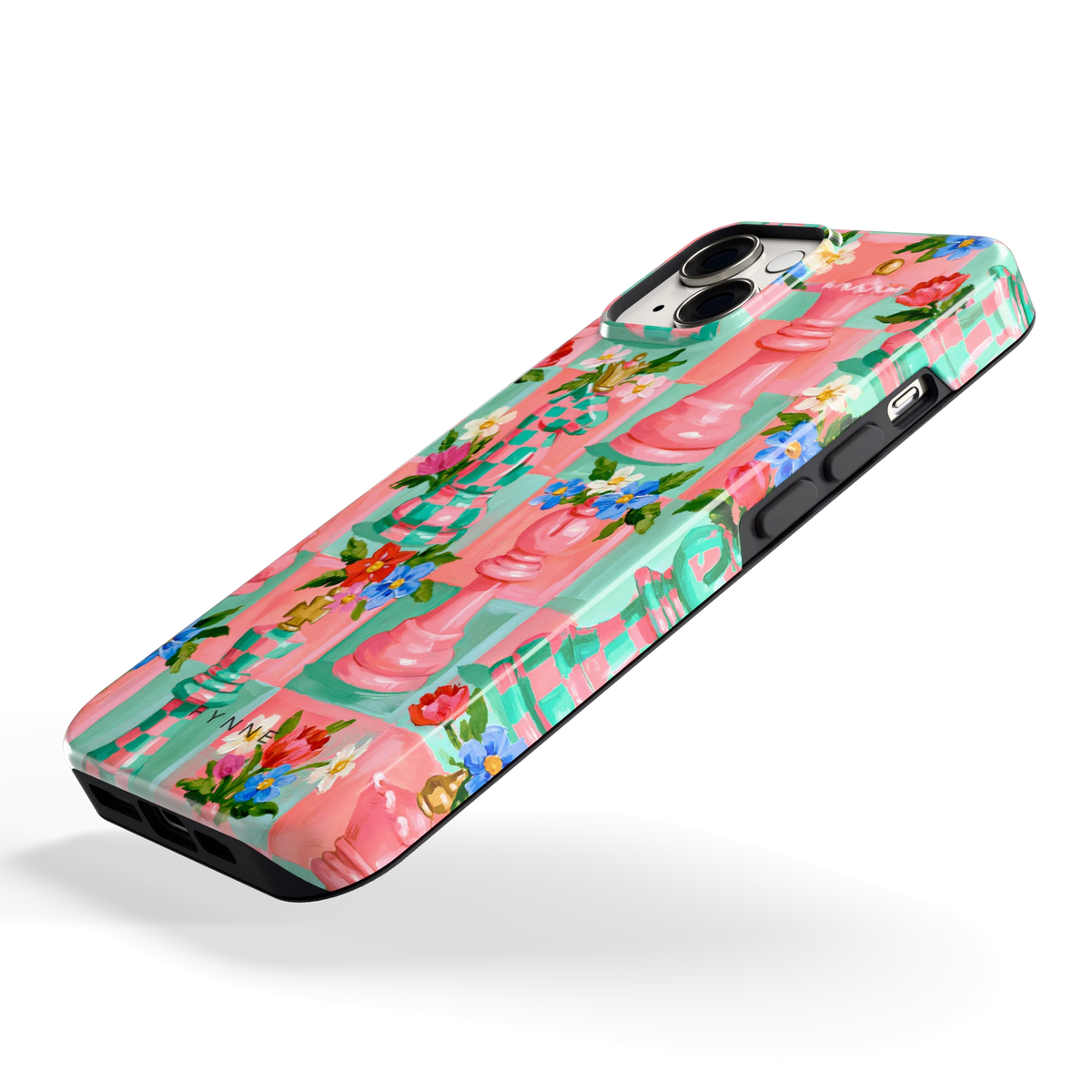 Bloeiend Schaakspel hoesje voor iPhone 14, schuin