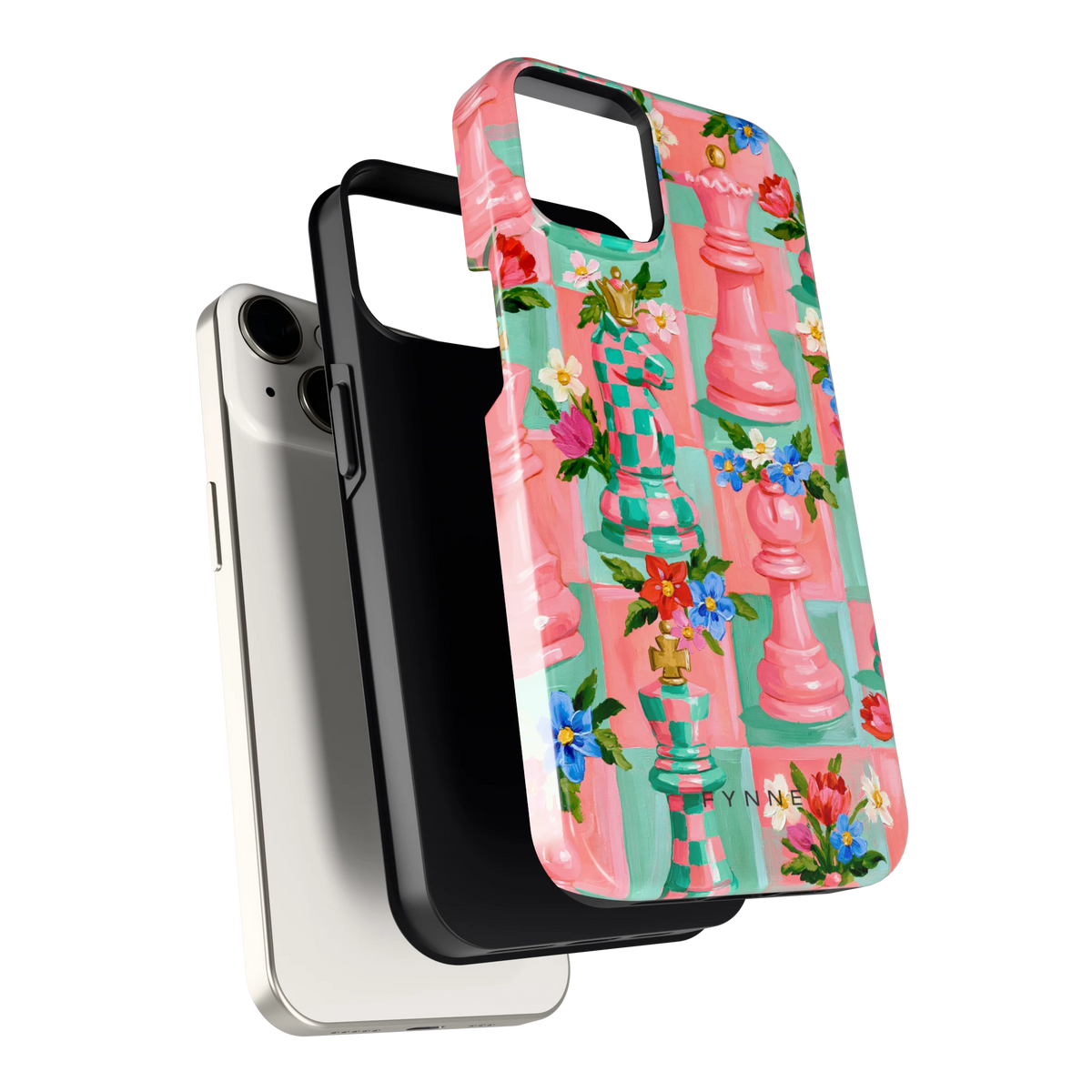 Bloeiend Schaakspel hoesje voor iPhone 14, los van de telefoon