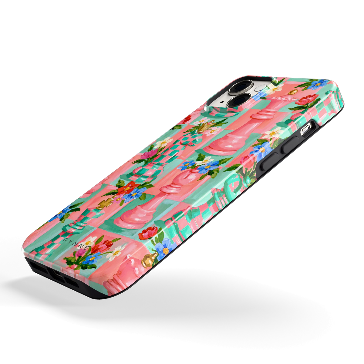 Bloeiend Schaakspel hoesje voor iPhone 14 Plus, schuin