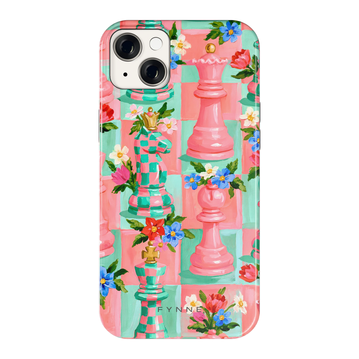Bloeiend Schaakspel hoesje voor iPhone 14 Plus, achterkant