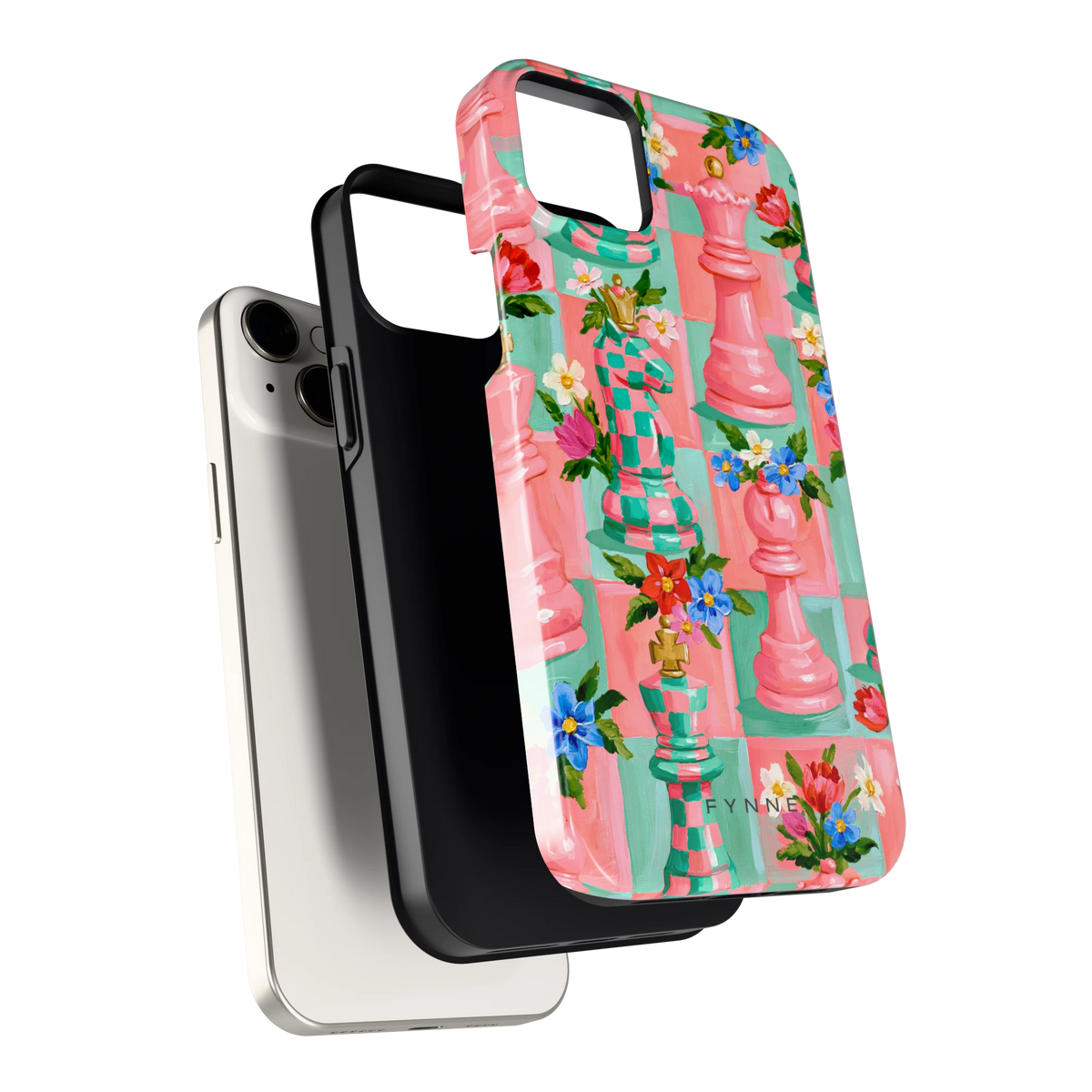 Bloeiend Schaakspel hoesje voor iPhone 14 Plus, los van de telefoon