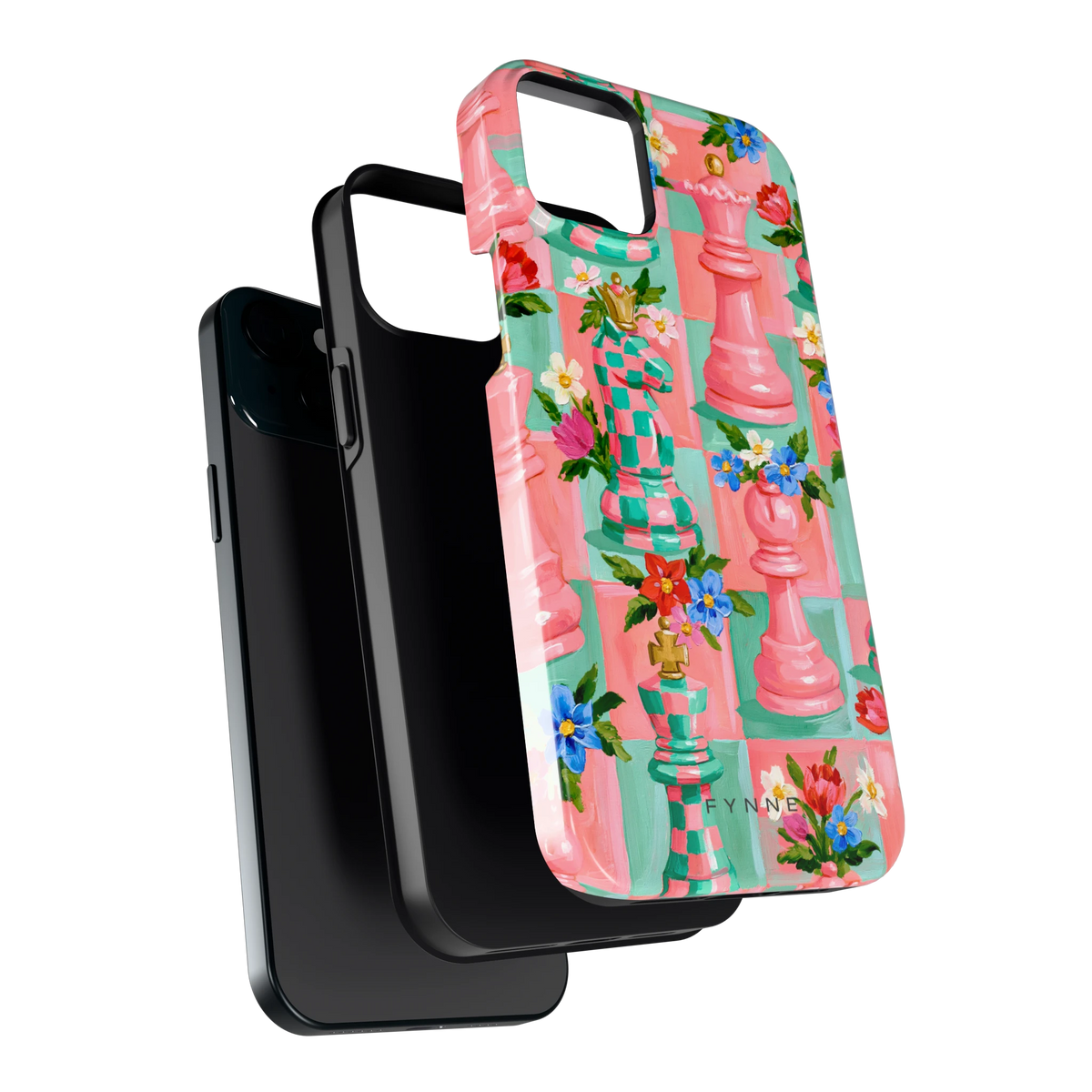 Bloeiend Schaakspel hoesje voor iPhone 15 Plus, los van de telefoon