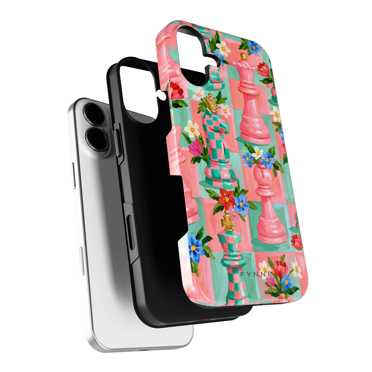 Bloeiend Schaakspel hoesje voor iPhone 16 Plus, los van de telefoon