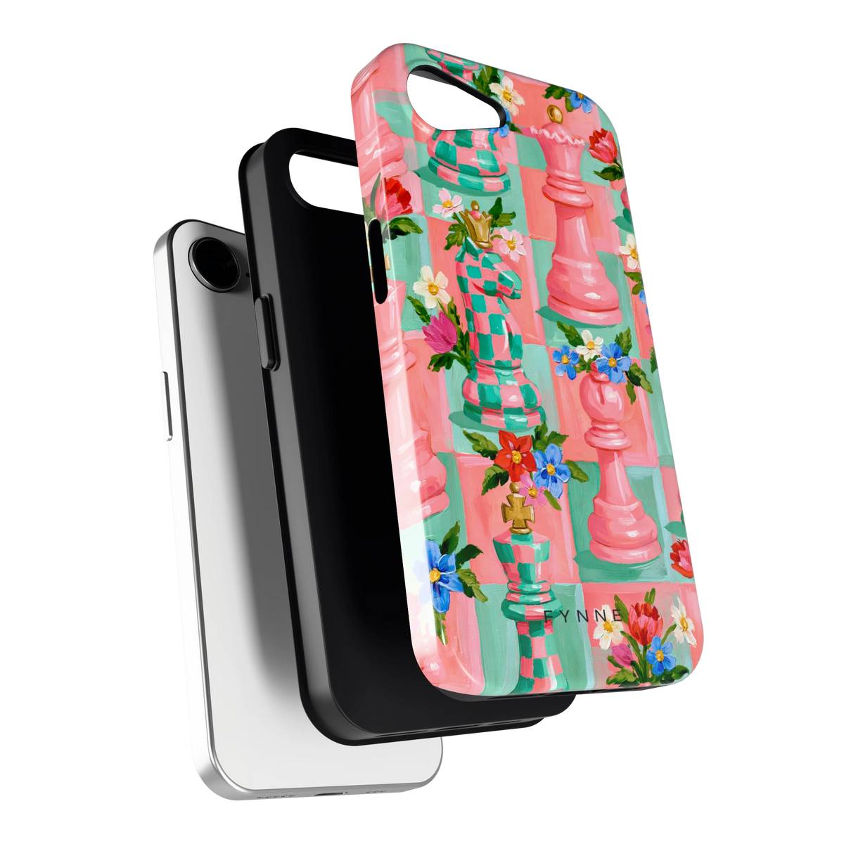 Bloeiend Schaakspel hoesje voor iPhone 16e, los van de telefoon