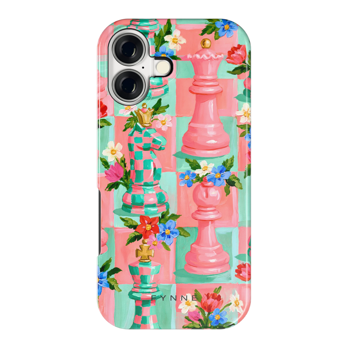 Bloeiend Schaakspel hoesje voor iPhone 17, achterkant