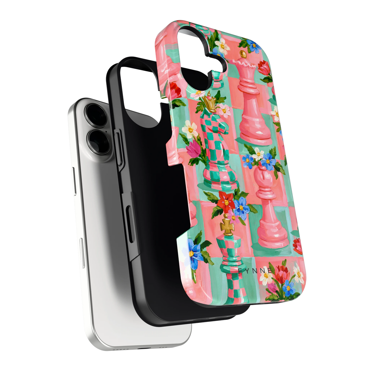 Bloeiend Schaakspel hoesje voor iPhone 17, los van de telefoon