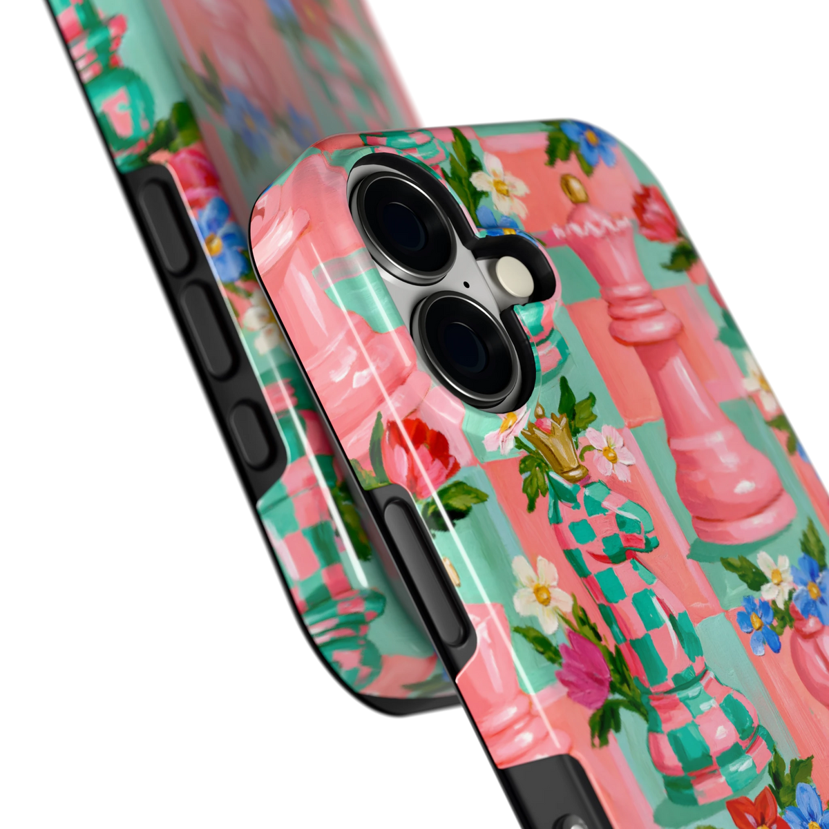 Bloeiend Schaakspel hoesje voor iPhone 17, close-up