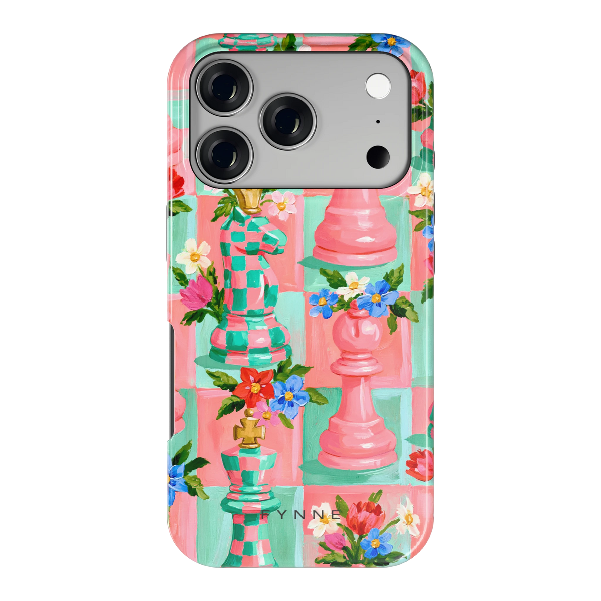 Bloeiend Schaakspel hoesje voor iPhone 17 Pro, achterkant