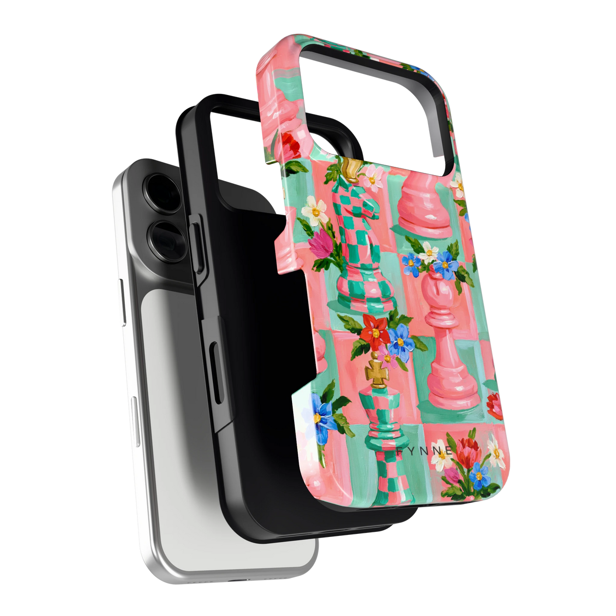 Bloeiend Schaakspel hoesje voor iPhone 17 Pro, los van de telefoon