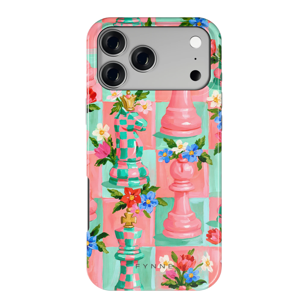Bloeiend Schaakspel hoesje voor iPhone 17 Pro Max, achterkant