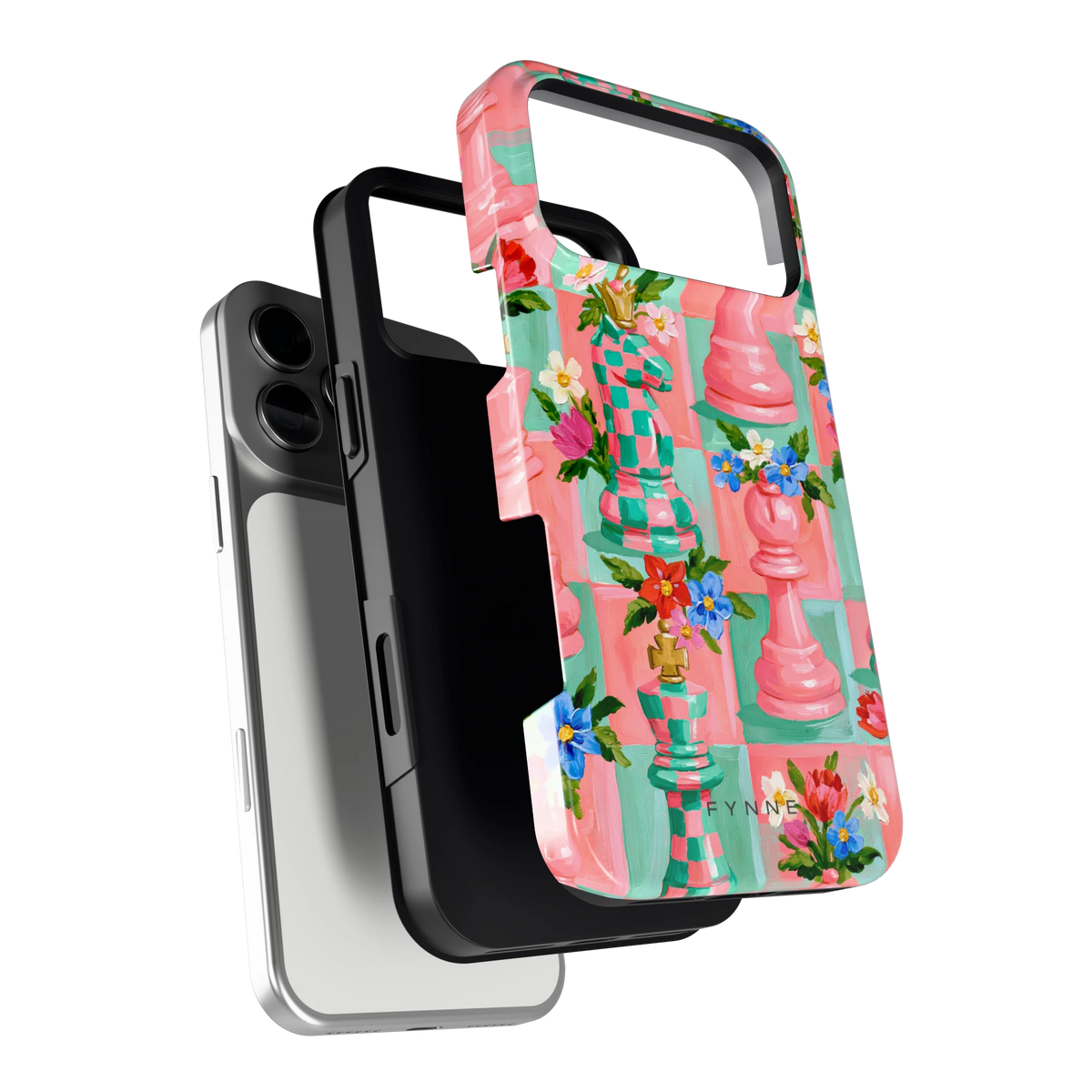 Bloeiend Schaakspel hoesje voor iPhone 17 Pro Max, los van de telefoon
