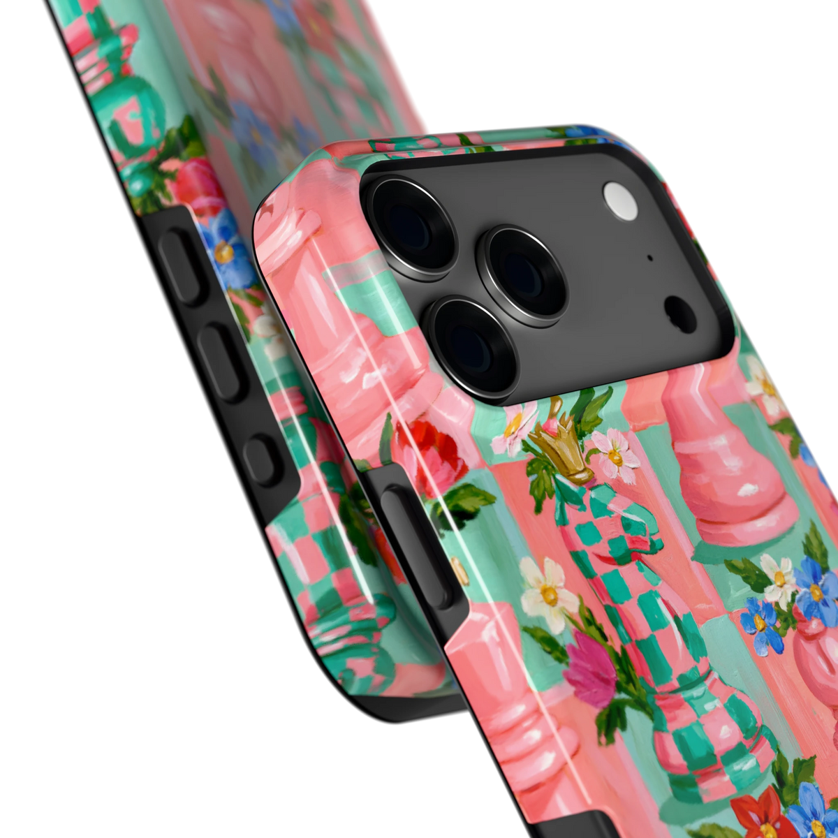 Bloeiend Schaakspel hoesje voor iPhone 17 Pro Max, close-up