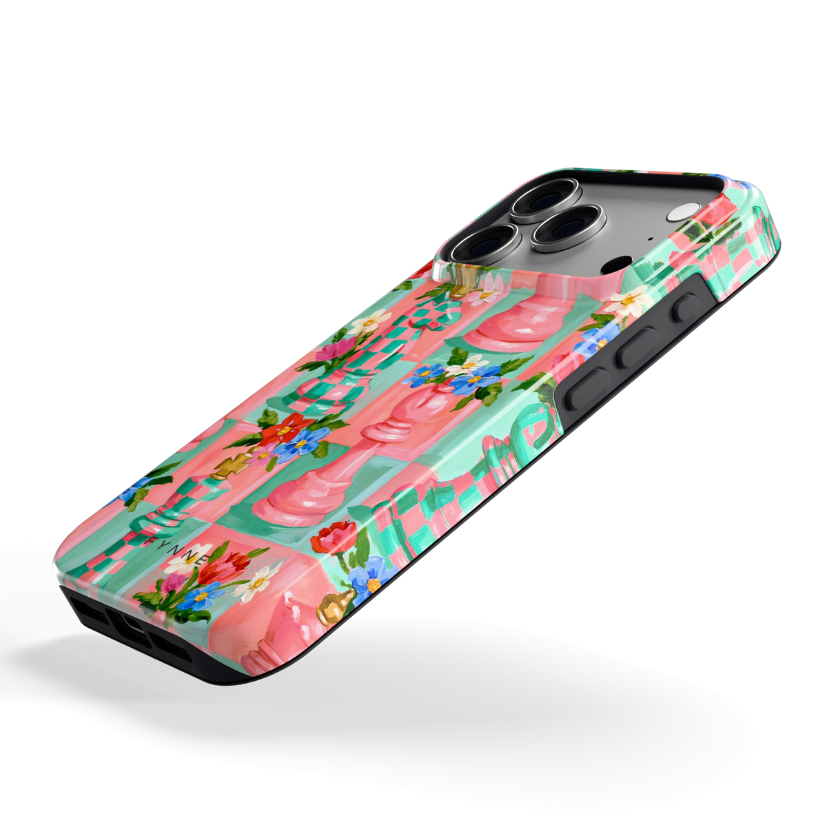 Bloeiend Schaakspel hoesje voor iPhone 18 Pro, schuin