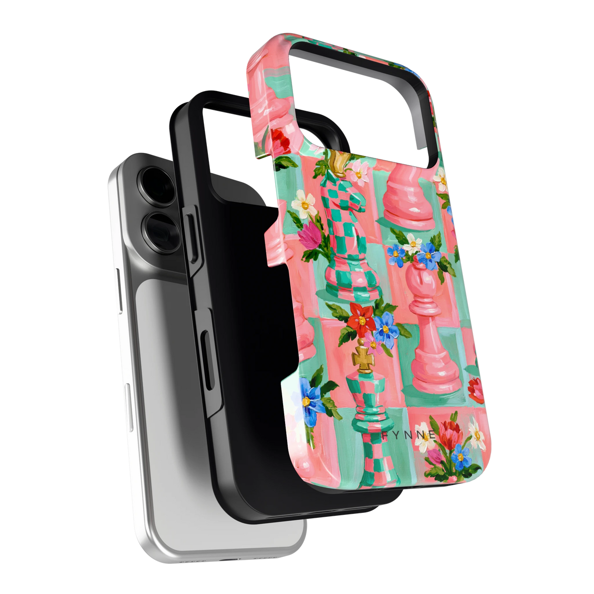 Bloeiend Schaakspel hoesje voor iPhone 18 Pro, los van de telefoon