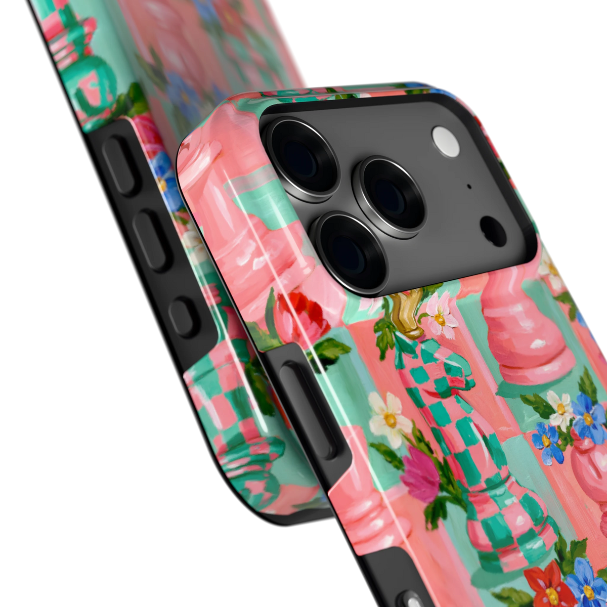 Bloeiend Schaakspel hoesje voor iPhone 18 Pro, close-up