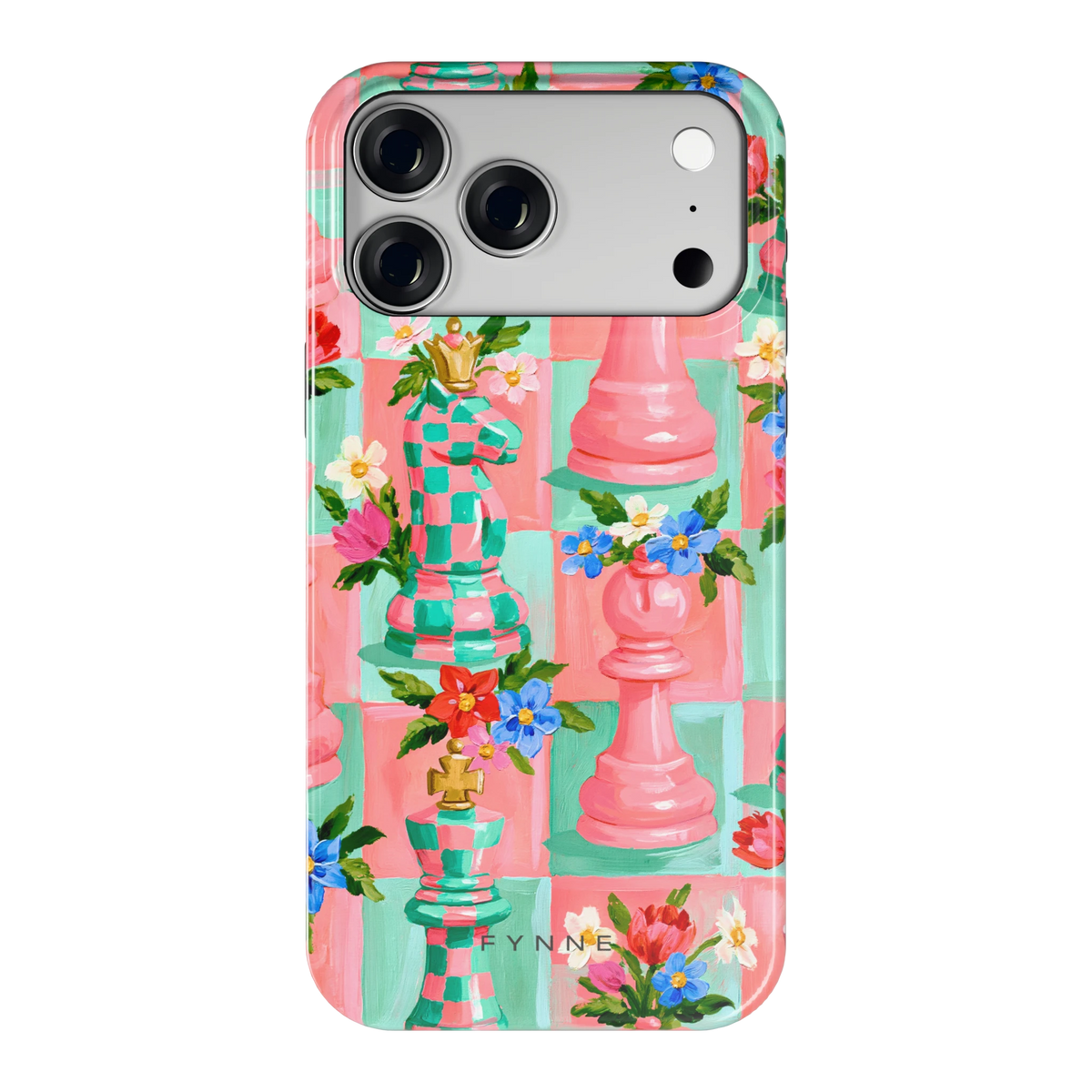 Bloeiend Schaakspel hoesje voor iPhone 18 Pro Max, achterkant