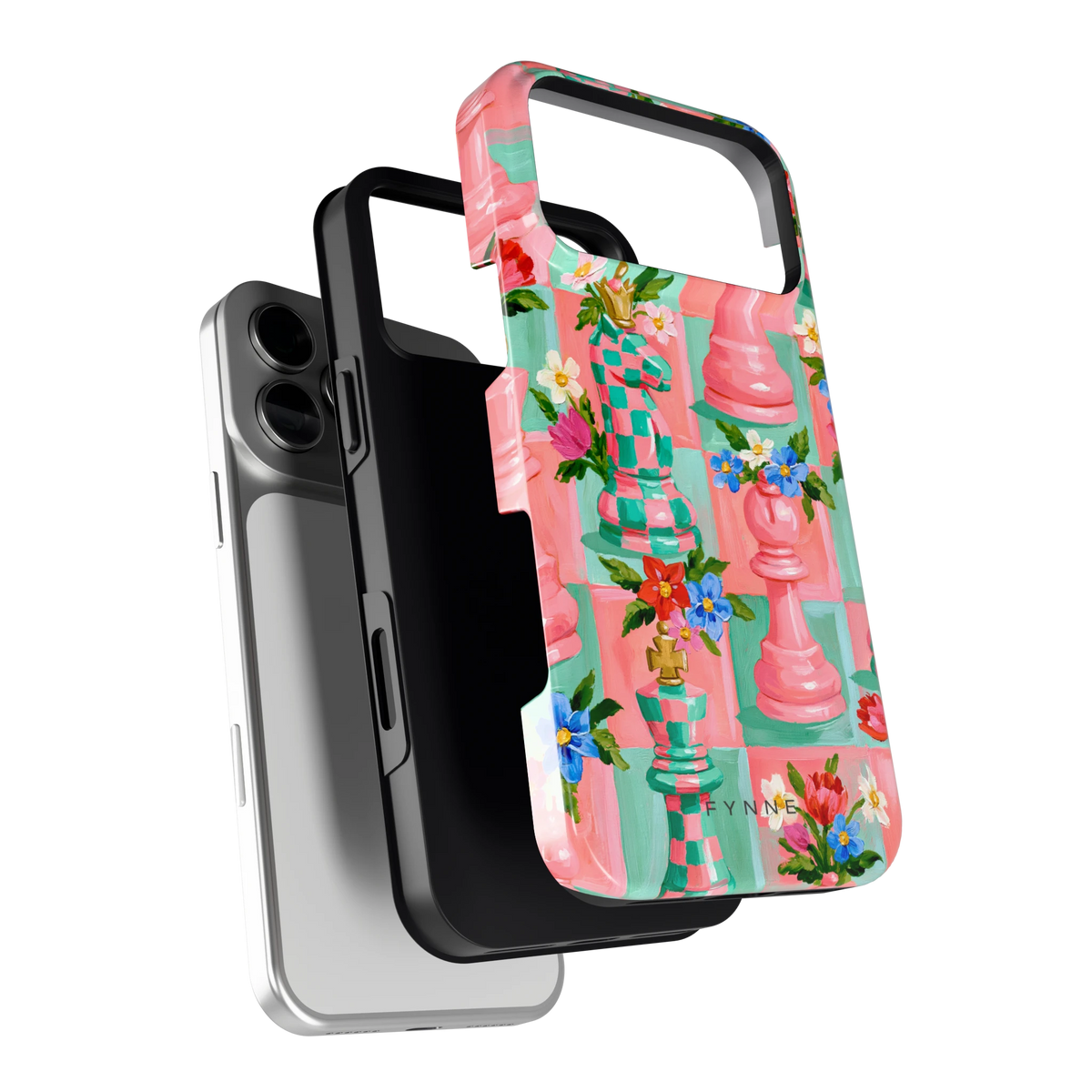Bloeiend Schaakspel hoesje voor iPhone 18 Pro Max, los van de telefoon