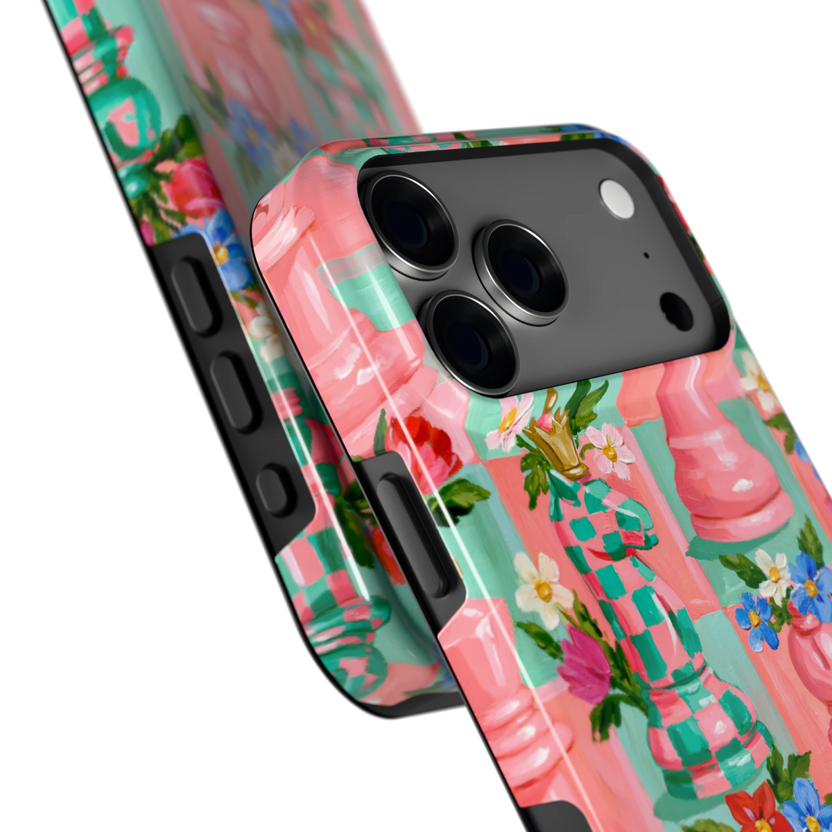 Bloeiend Schaakspel hoesje voor iPhone 18 Pro Max, close-up