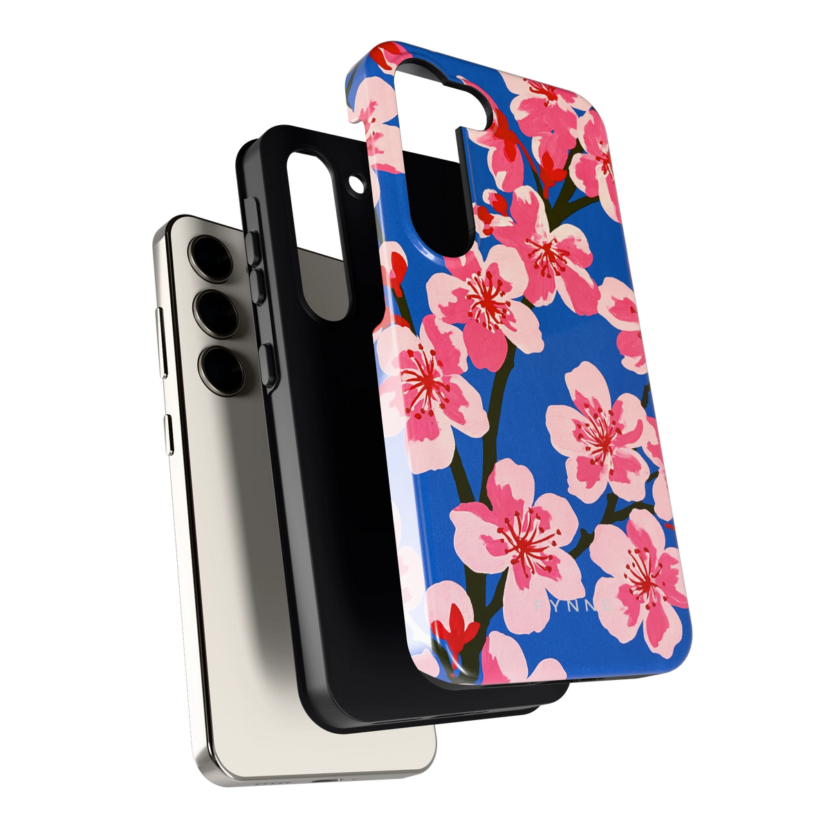 Blauwe Bloesem hoesje voor Galaxy S23, los van de telefoon