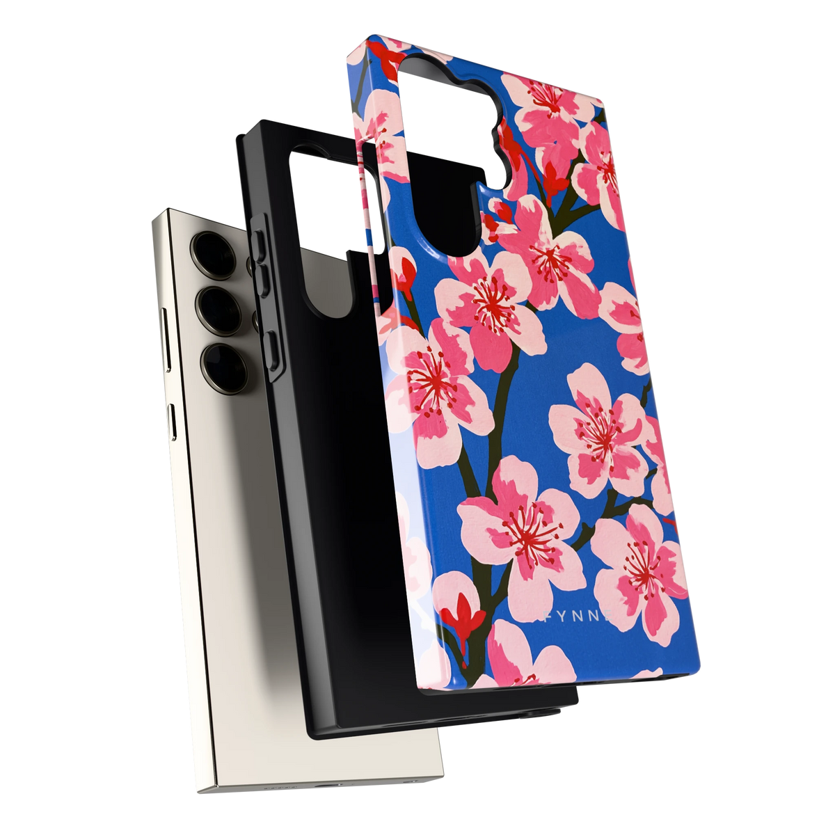 Blauwe Bloesem hoesje voor Galaxy S23 Ultra, los van de telefoon