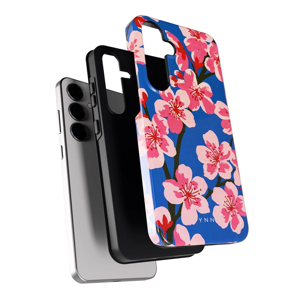 Blauwe Bloesem hoesje voor Galaxy S24+, los van de telefoon
