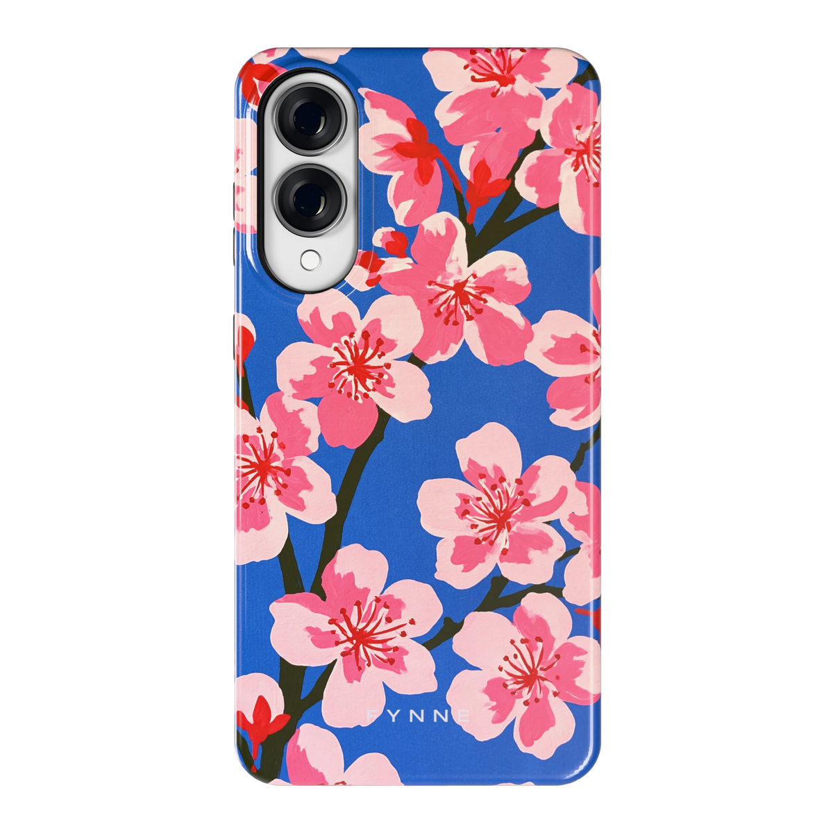 Blauwe Bloesem hoesje voor Galaxy S25 Edge, achterkant
