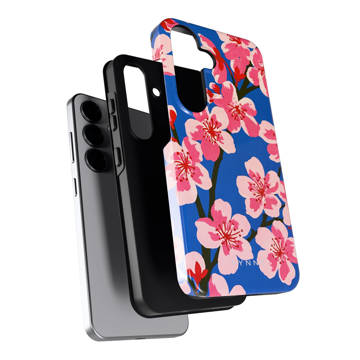 Blauwe Bloesem hoesje voor Galaxy S25, los van de telefoon